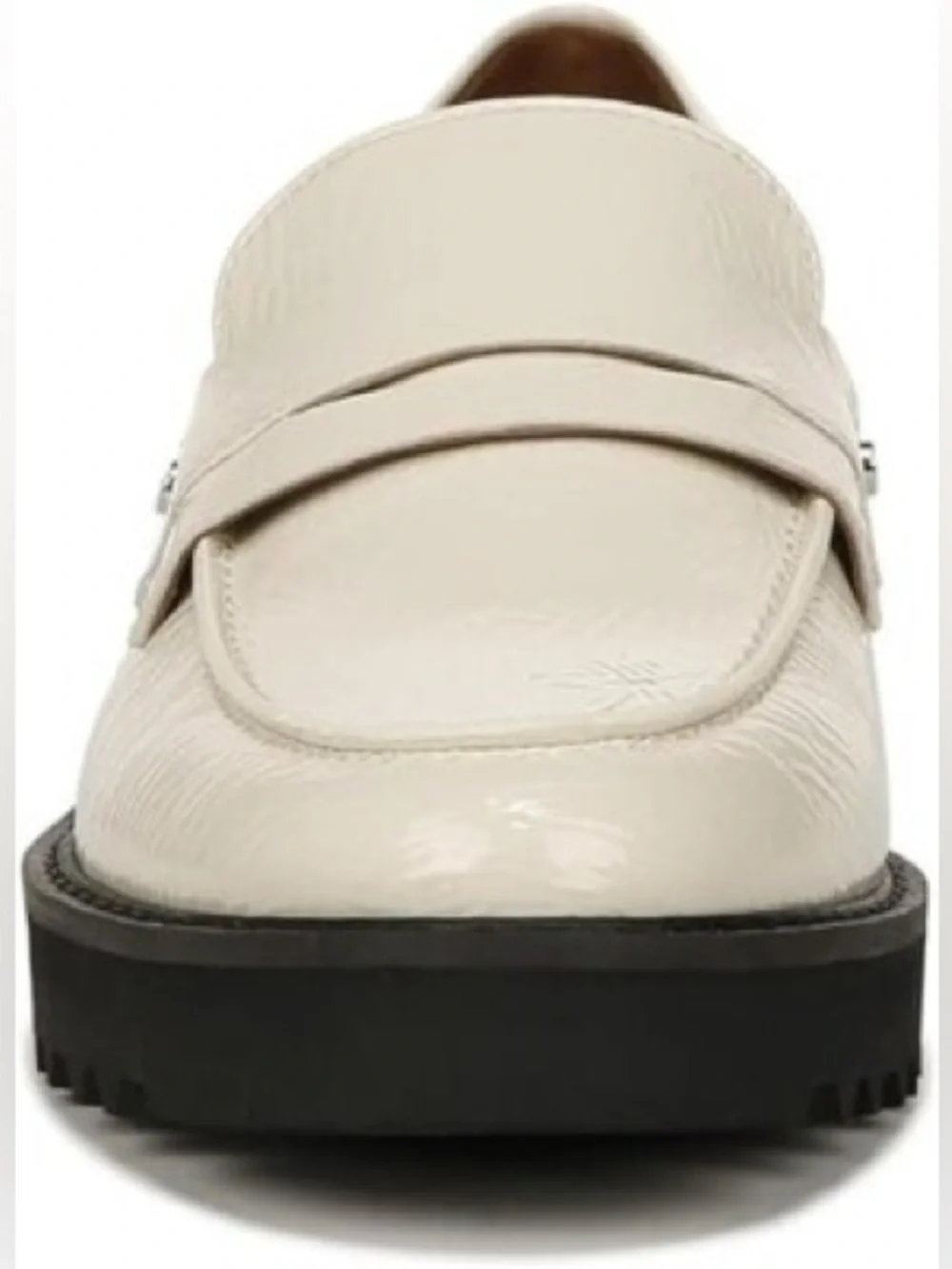 FRANCO SARTO CASSANDRA PENNY LOAFERS CRINKLED PUTTY 9.5